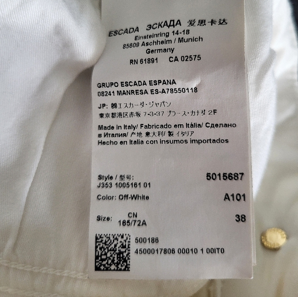 Escada - Women's White Jeans - Size 38/US28 - Picture 6 of 8